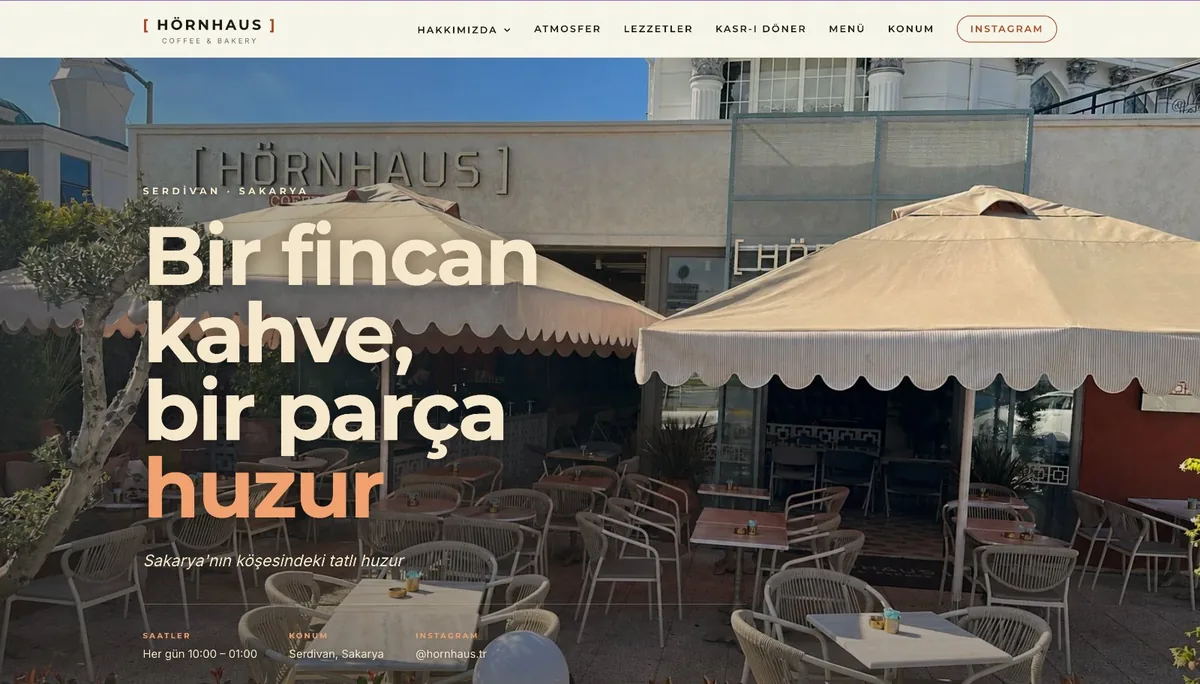 HörnHaus web sitesi ekran görüntüsü — İşletme Sitesi