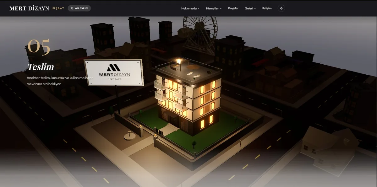 Mert Dizayn web sitesi ekran görüntüsü — Premium 3D Deneyim