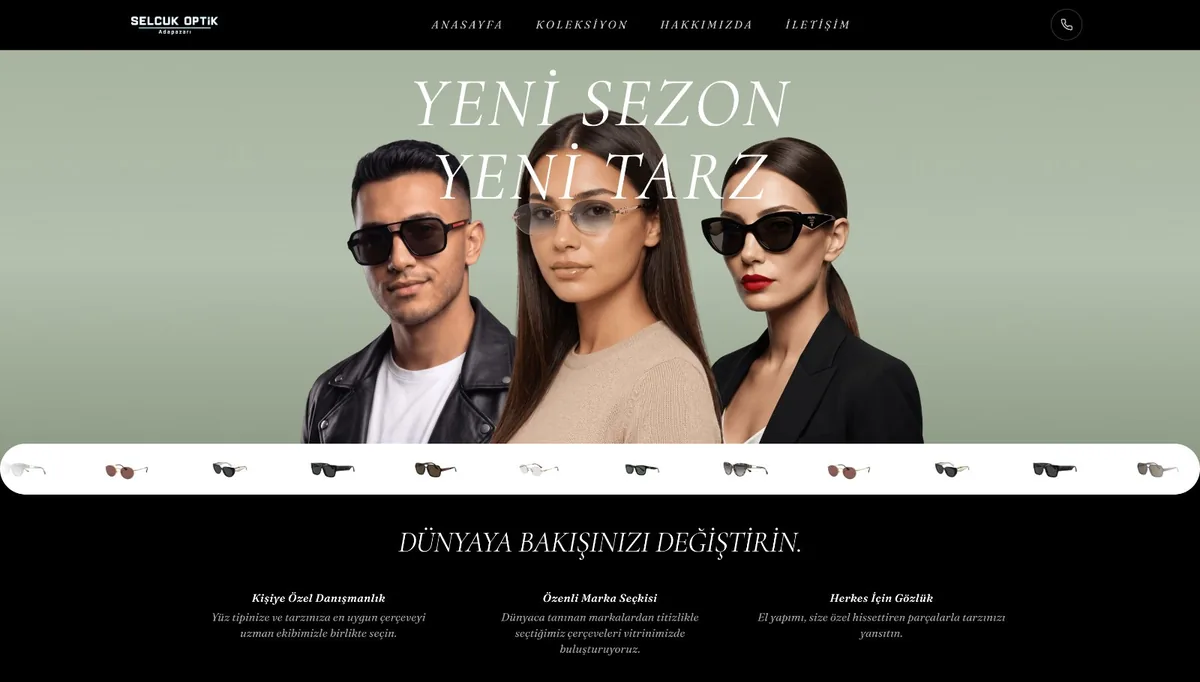 Selçuk Optik web sitesi ekran görüntüsü — İşletme Sitesi